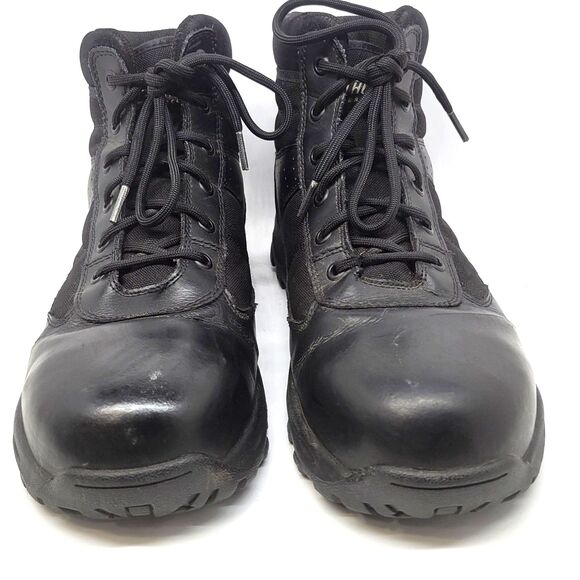 HI-TEC Tactical Performance Mens Black Leather Ankle Boots Rubber Soles US 12 M